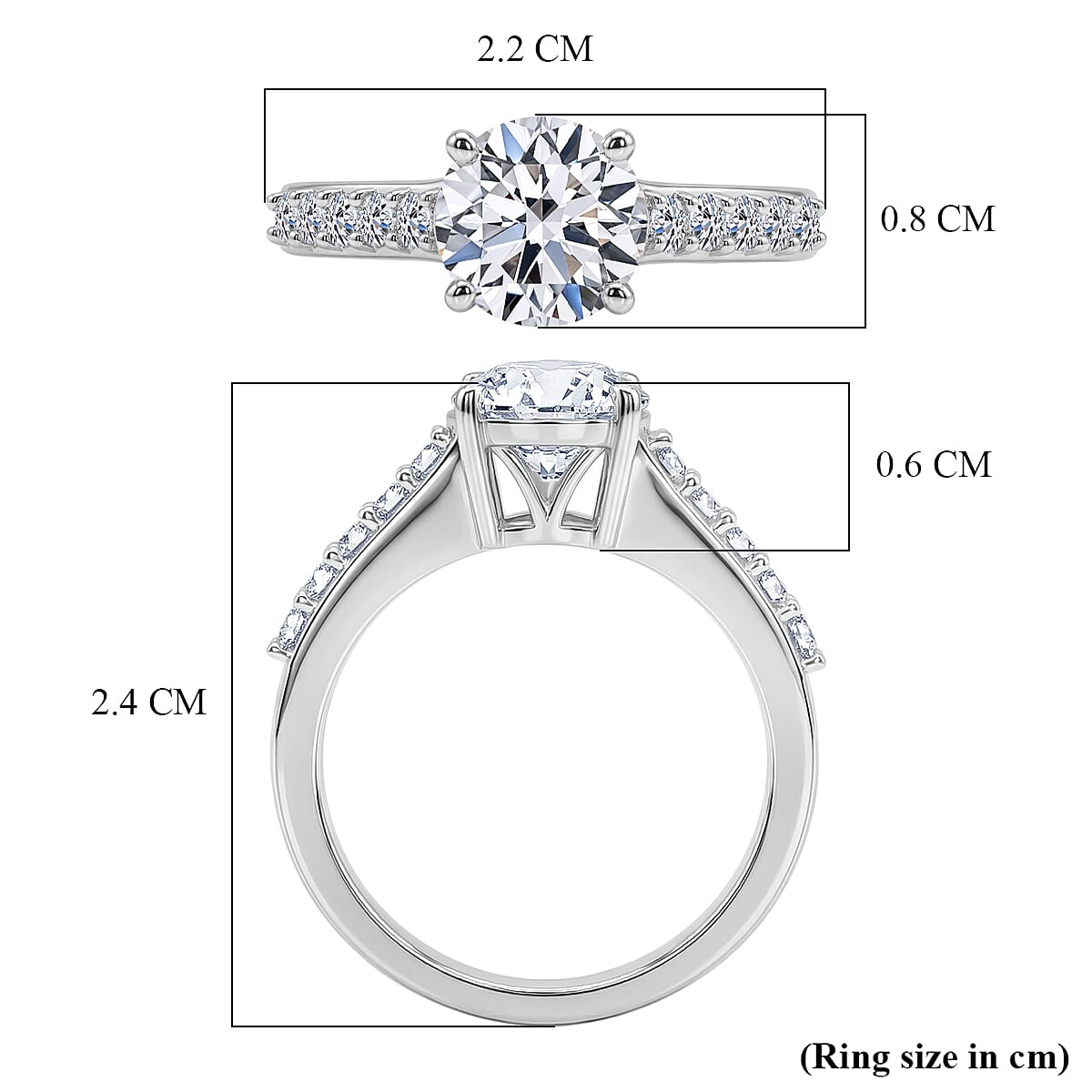 Luxuriant - SGL Certified SI-G-H Lab Grown Diamond Solitaire Ring in Rhodium Overlay Sterling Silver 2.00 Ct.