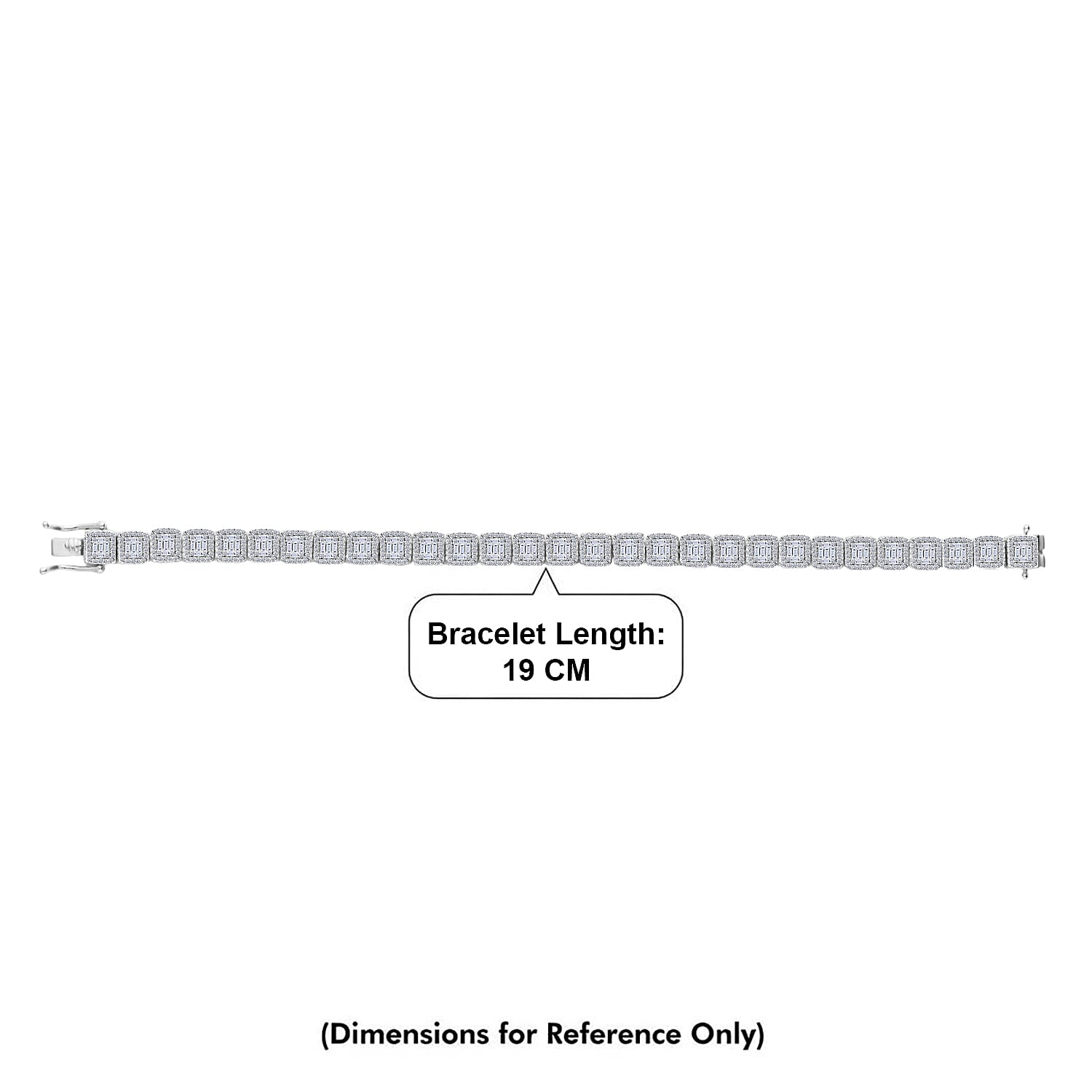 Luxuriant - SGL Certified SI-GH Lab Grown Diamond Bracelet (Size - 7.5) in Rhodium Overlay Sterling Silver 4.06 Ct, Silver Wt. 16.50 Gms