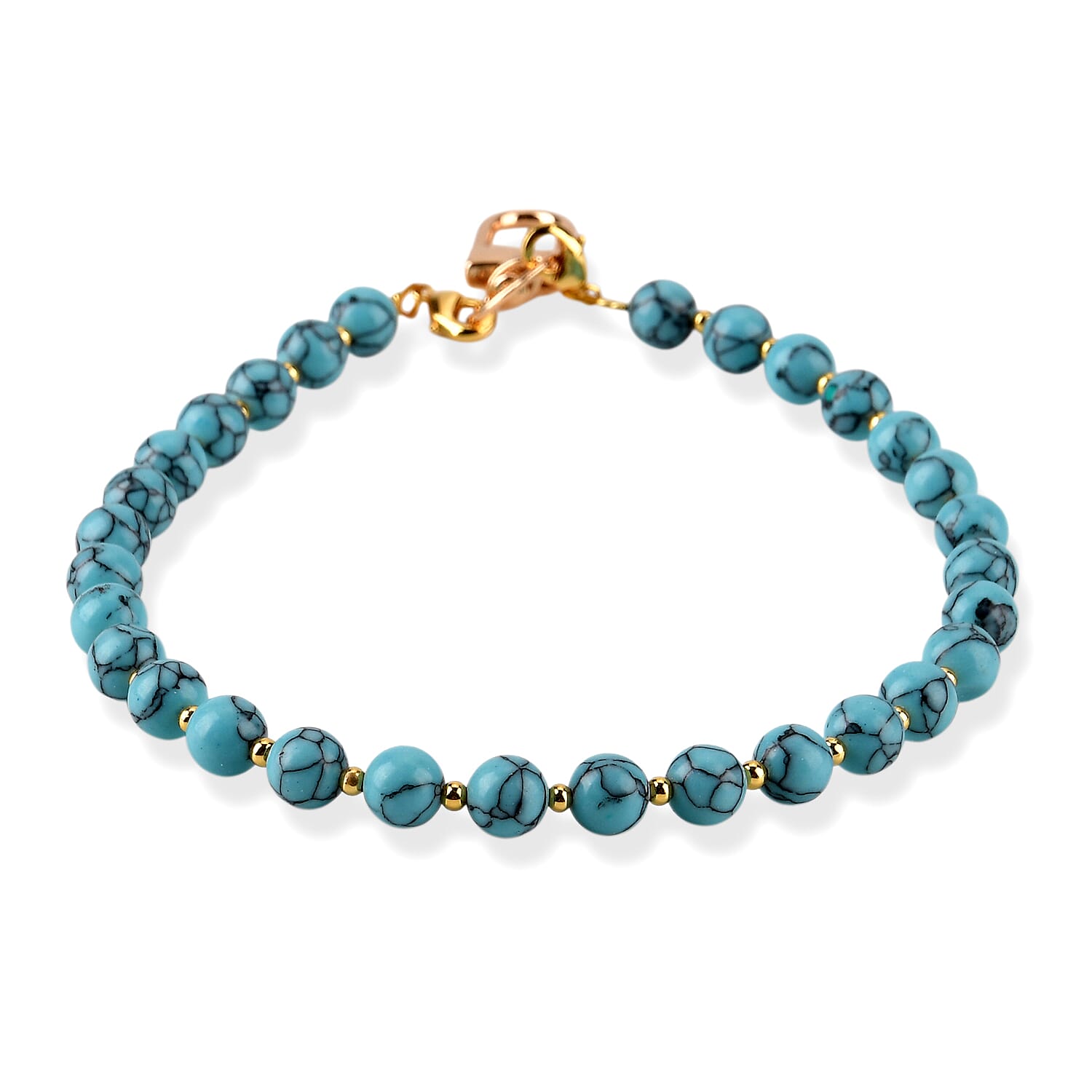 Set of 2 Stone & Pearl Beaded Cellphone Chains (18cm) - Blue