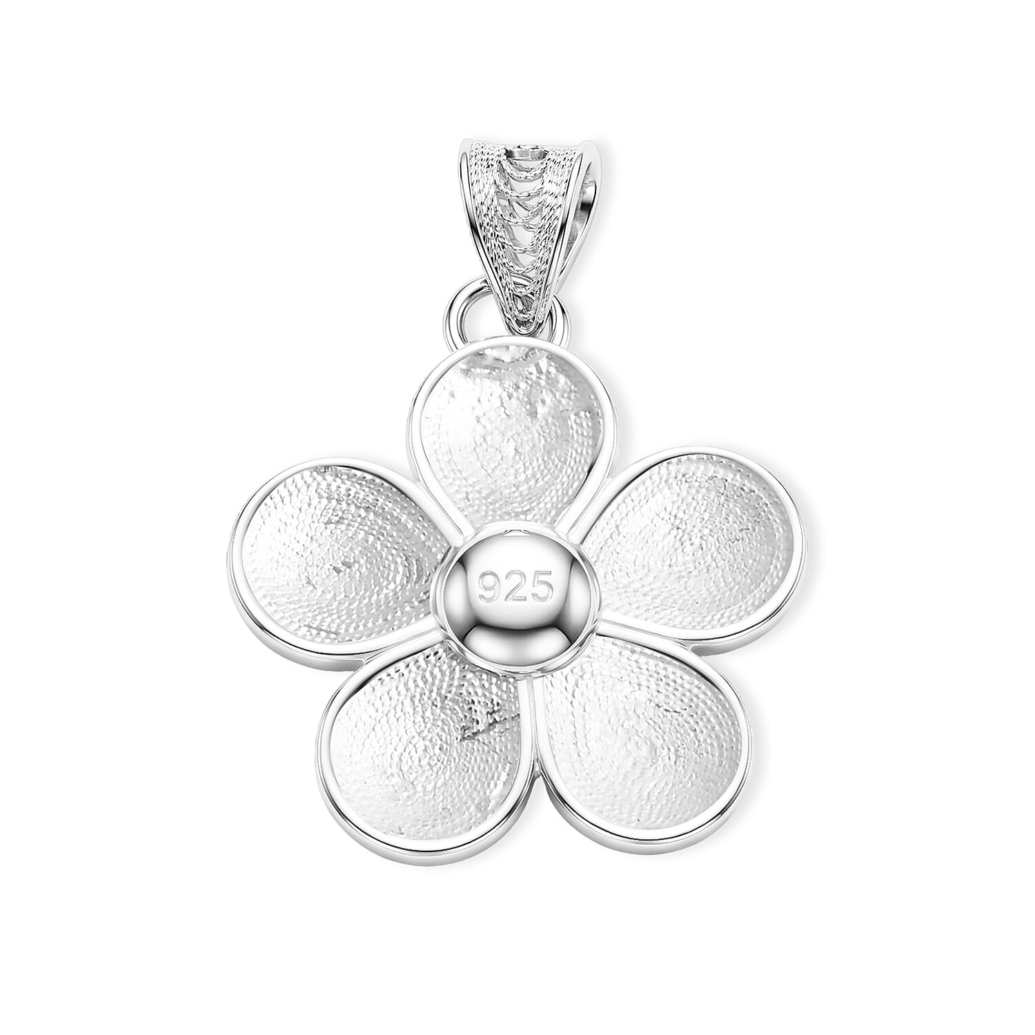 Royal Bali Collection - Sterling Silver Floral Pendant