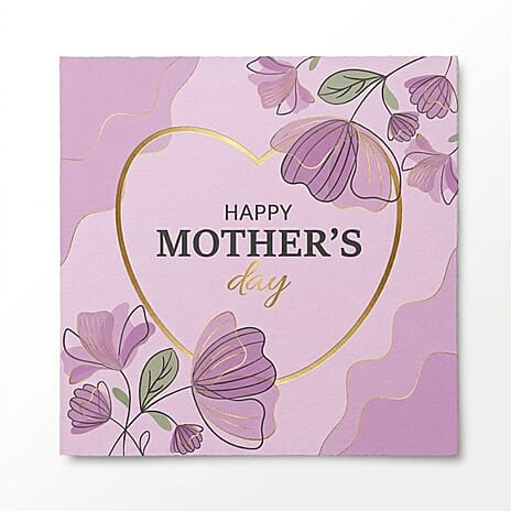 Mother's Day Square Card (Size - One Size) - Lavender & Pastel Pink