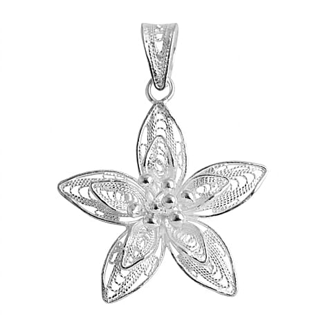 Royal Bali Collection - Sterling Silver Floral Pendant