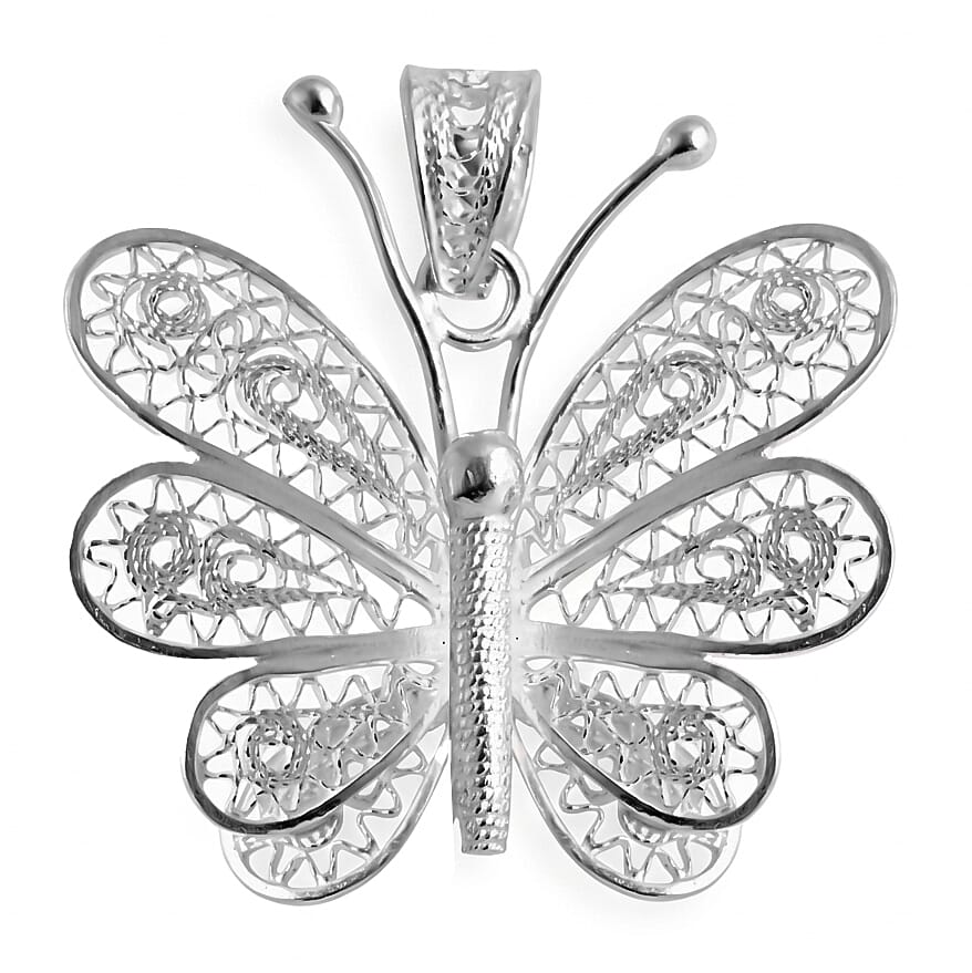 Royal Bali Collection - Sterling Silver Butterfly Pendant