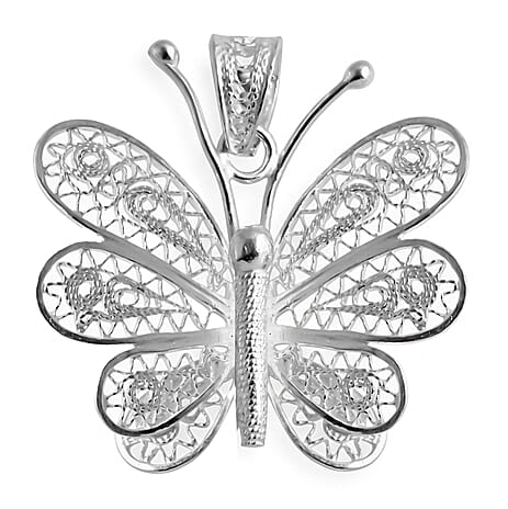 Royal Bali Collection - Sterling Silver Butterfly Pendant