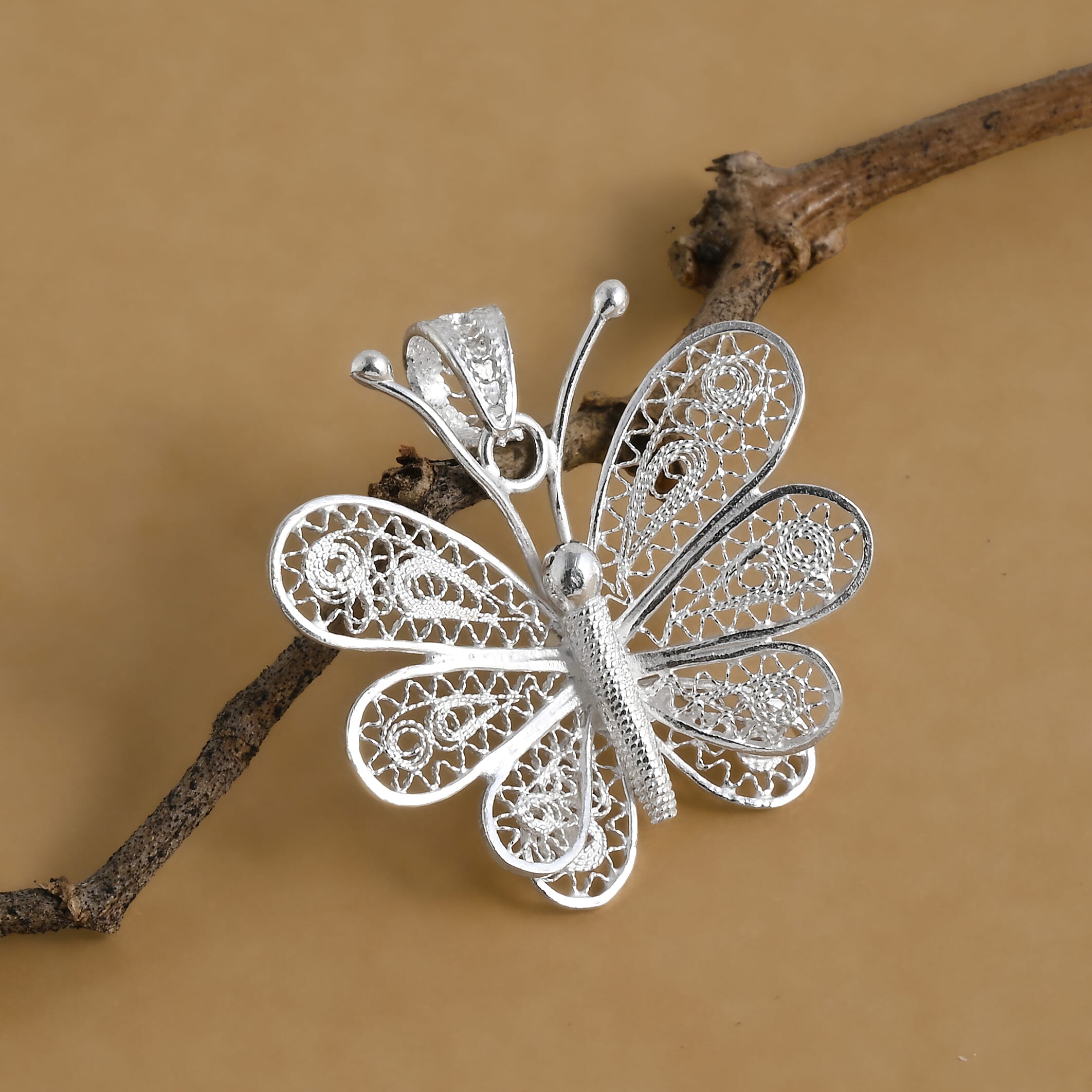 Royal Bali Collection - Sterling Silver Butterfly Pendant