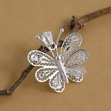 Royal Bali Collection - Sterling Silver Butterfly Pendant