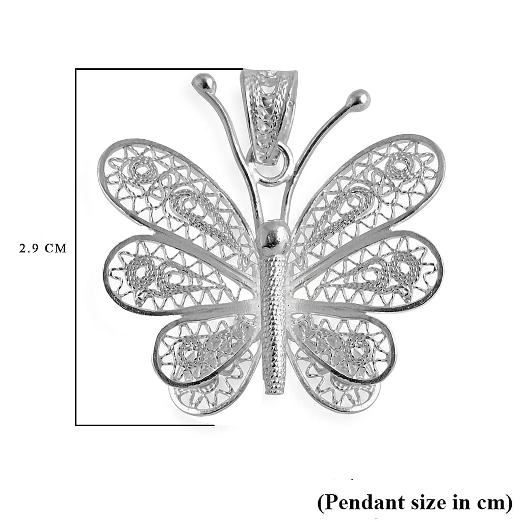 Royal Bali Collection - Sterling Silver Butterfly Pendant