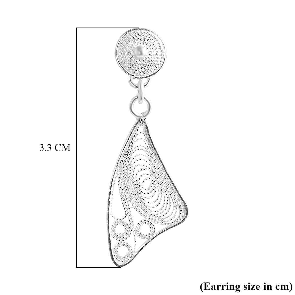 Royal Bali Collection - Sterling Silver Filigree Dangle Earring with Push Back