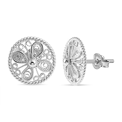 Royal Bali Collection - Sterling Silver Stud Earring with Push Back