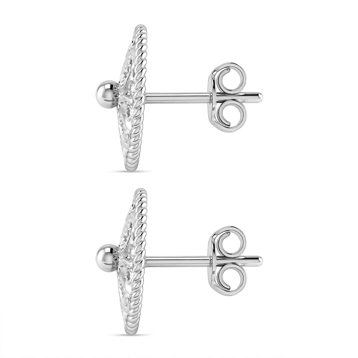 Royal Bali Collection - Sterling Silver Stud Earring with Push Back