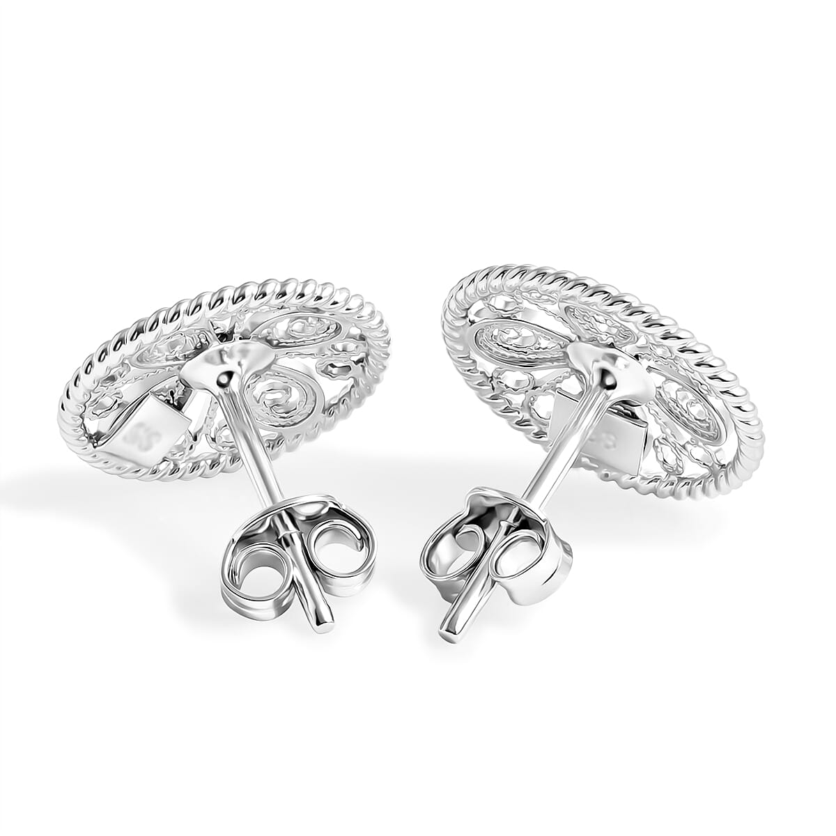 Royal Bali Collection - Sterling Silver Stud Earring with Push Back