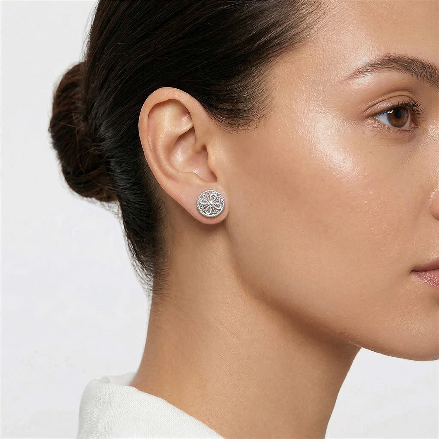 Royal Bali Collection - Sterling Silver Stud Earring with Push Back