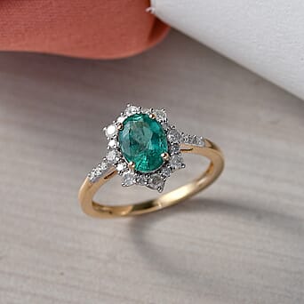 https://tjcuk.sirv.com/Products/85/2/8522627/9K-Yellow-Gold-AAA-Emerald-White-Diamond-Halo-Ring-1-43-Ct-Gold-Wt-1-9_8522627_2.jpg?w=342&h=342