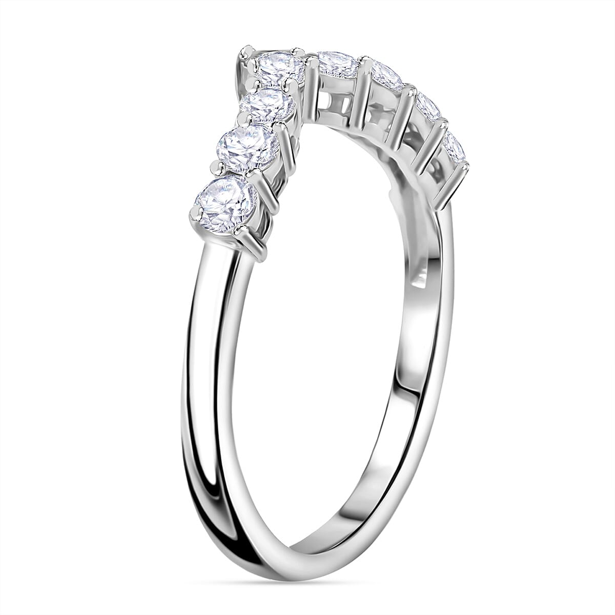 Moissanite Fancy Ring in Sterling Silver 0.468 Ct.