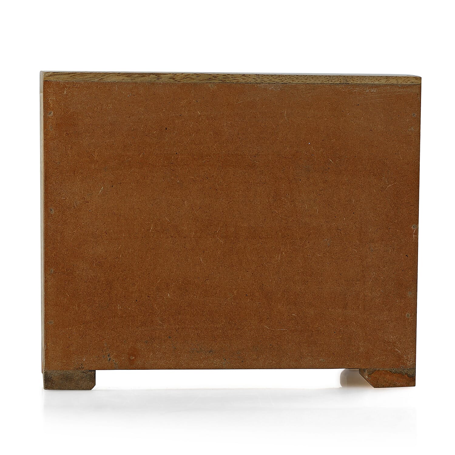Handcrafted from Rich Mango Wood Painted Two Drawer Box (9.5 x 21 x 18cm) - Natural