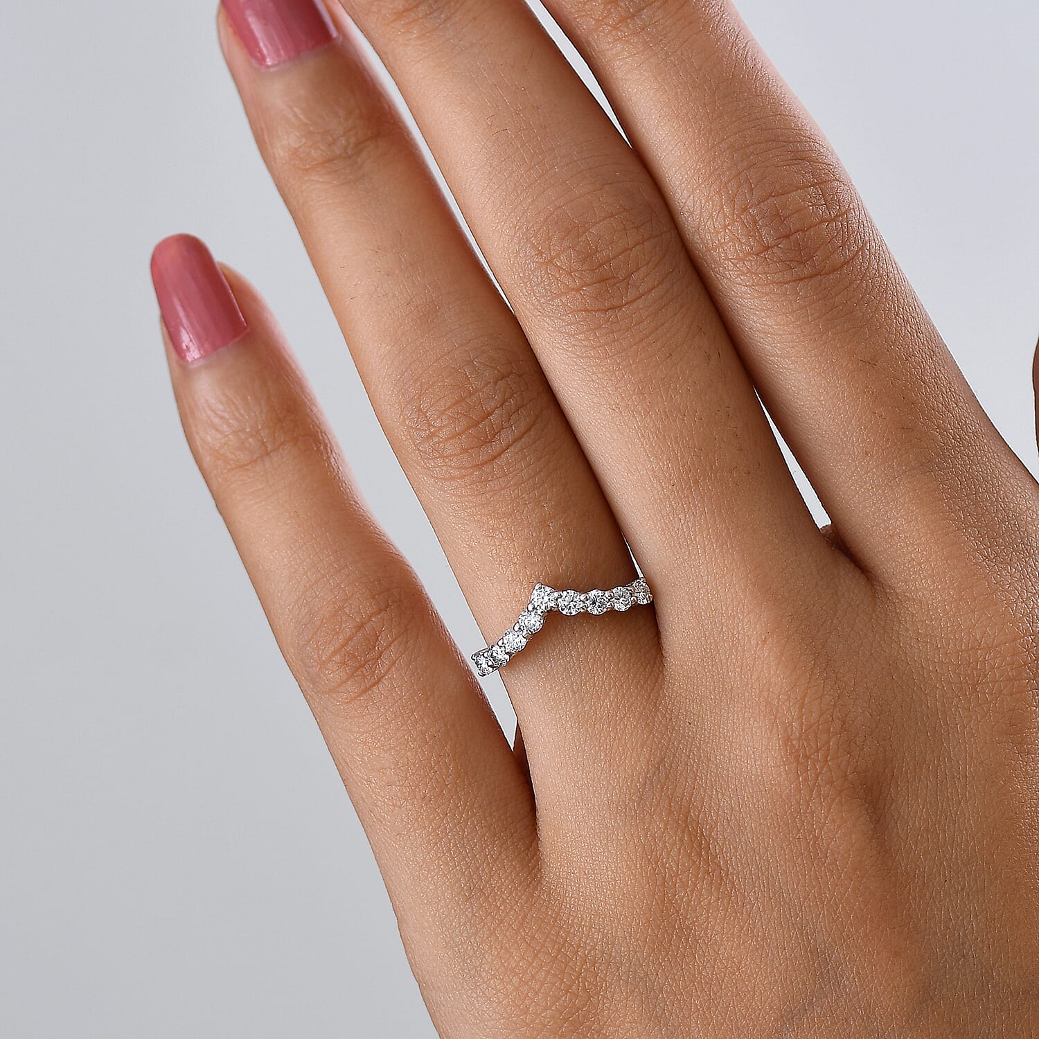 Moissanite Fancy Ring in Sterling Silver 0.468 Ct.