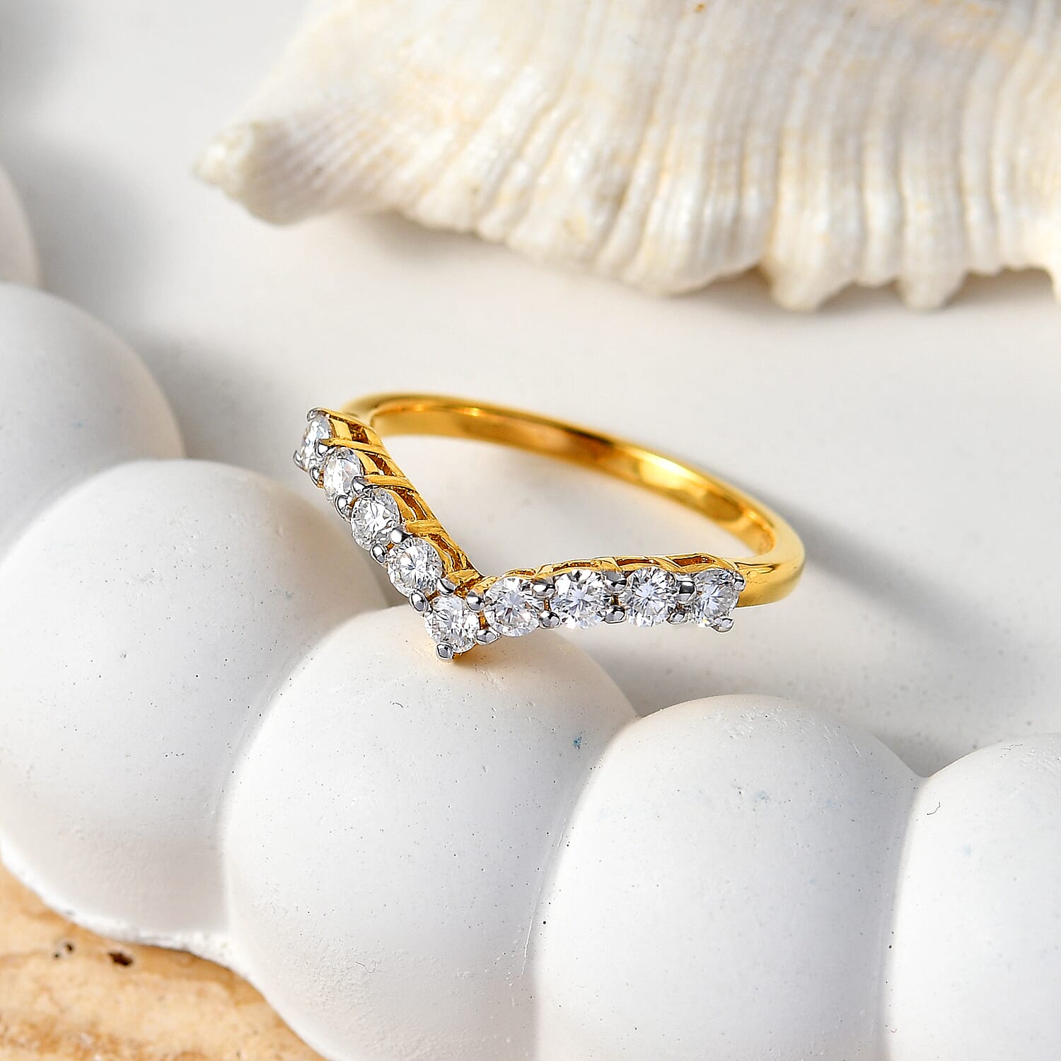 Moissanite Fancy Ring in Sterling Silver 0.468 Ct.