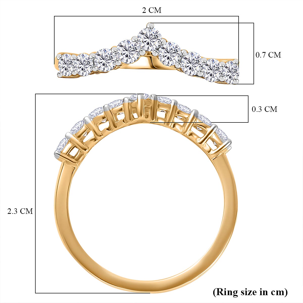 Moissanite Fancy Ring in Sterling Silver 0.468 Ct.