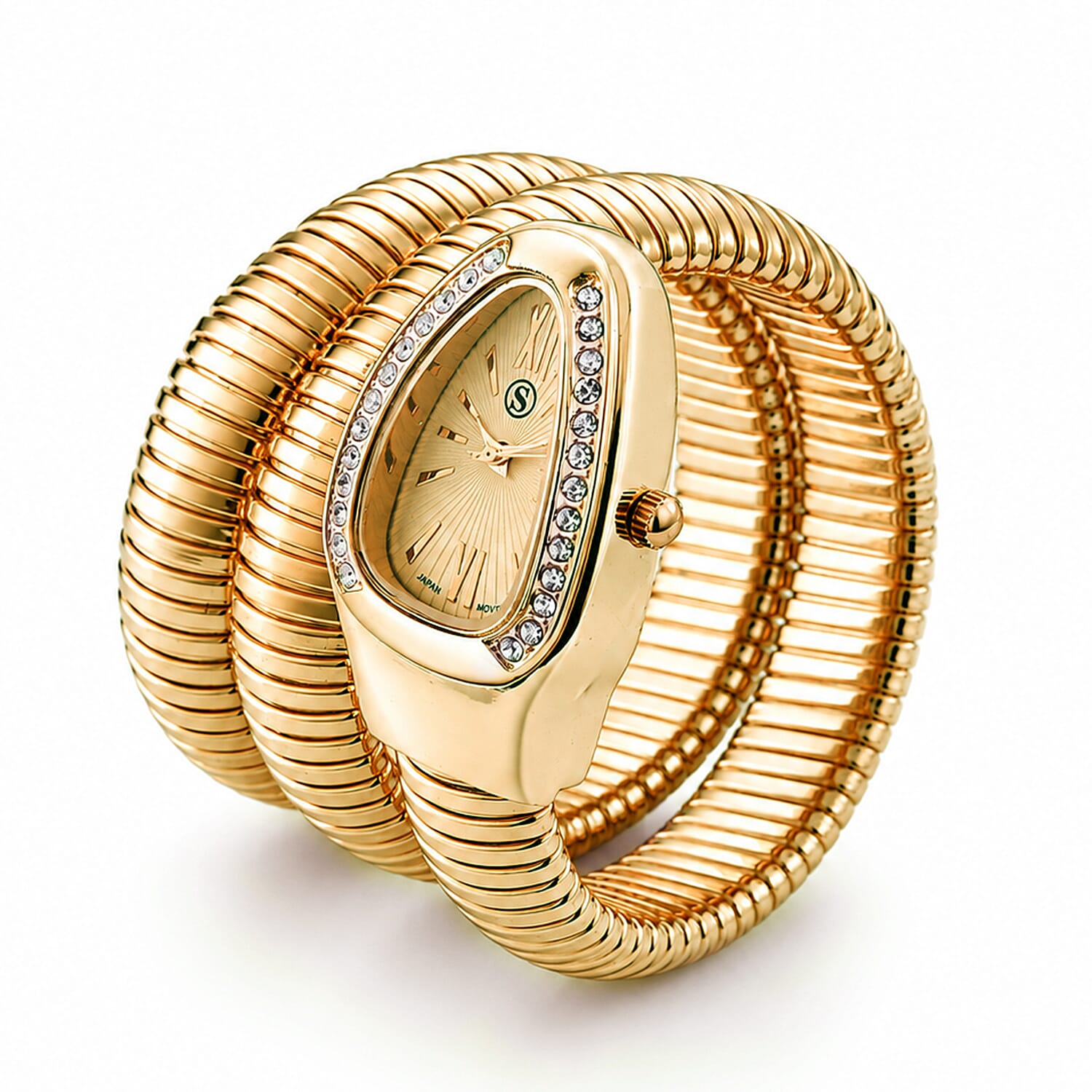 Strada White Crystal Ladies Watch  0.010  Ct.
