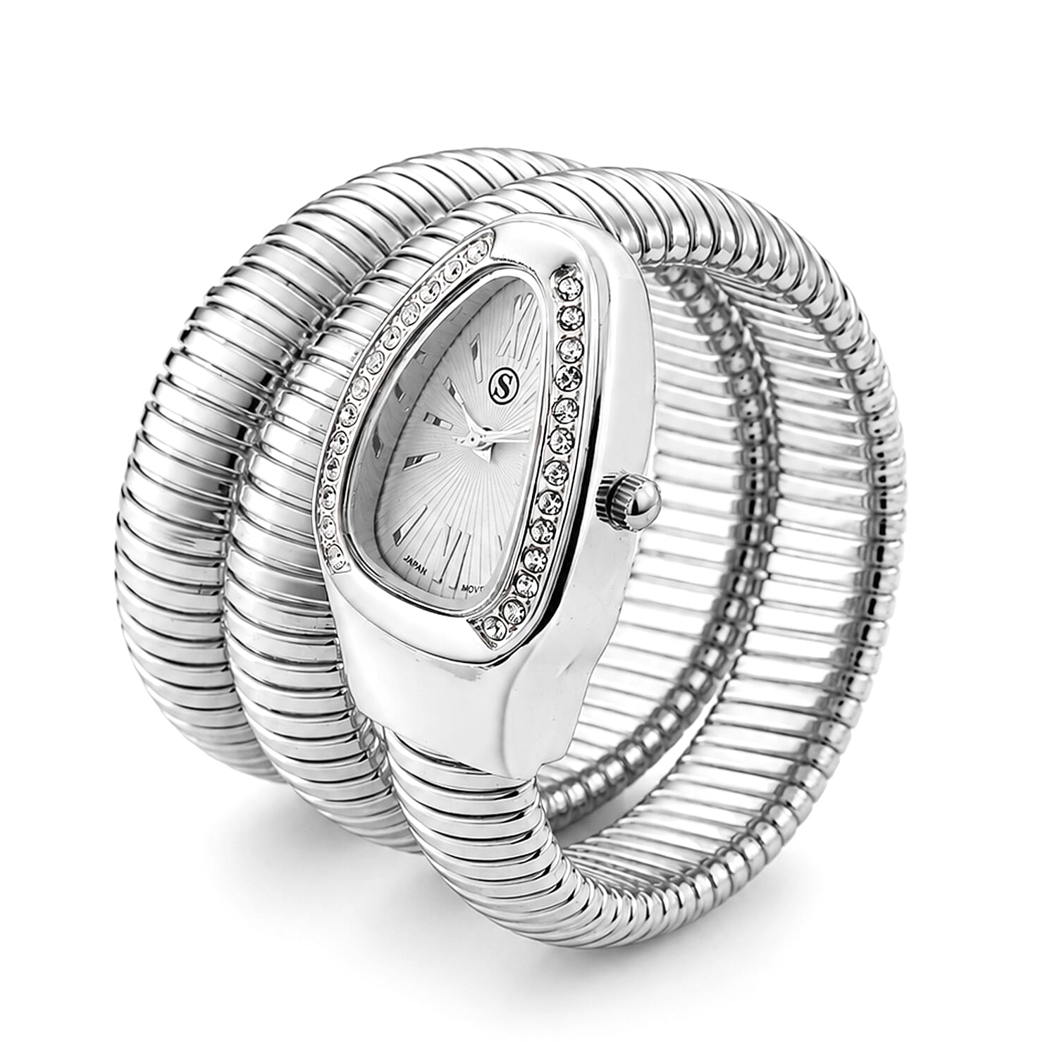 Strada White Crystal Ladies Watch  0.010  Ct.