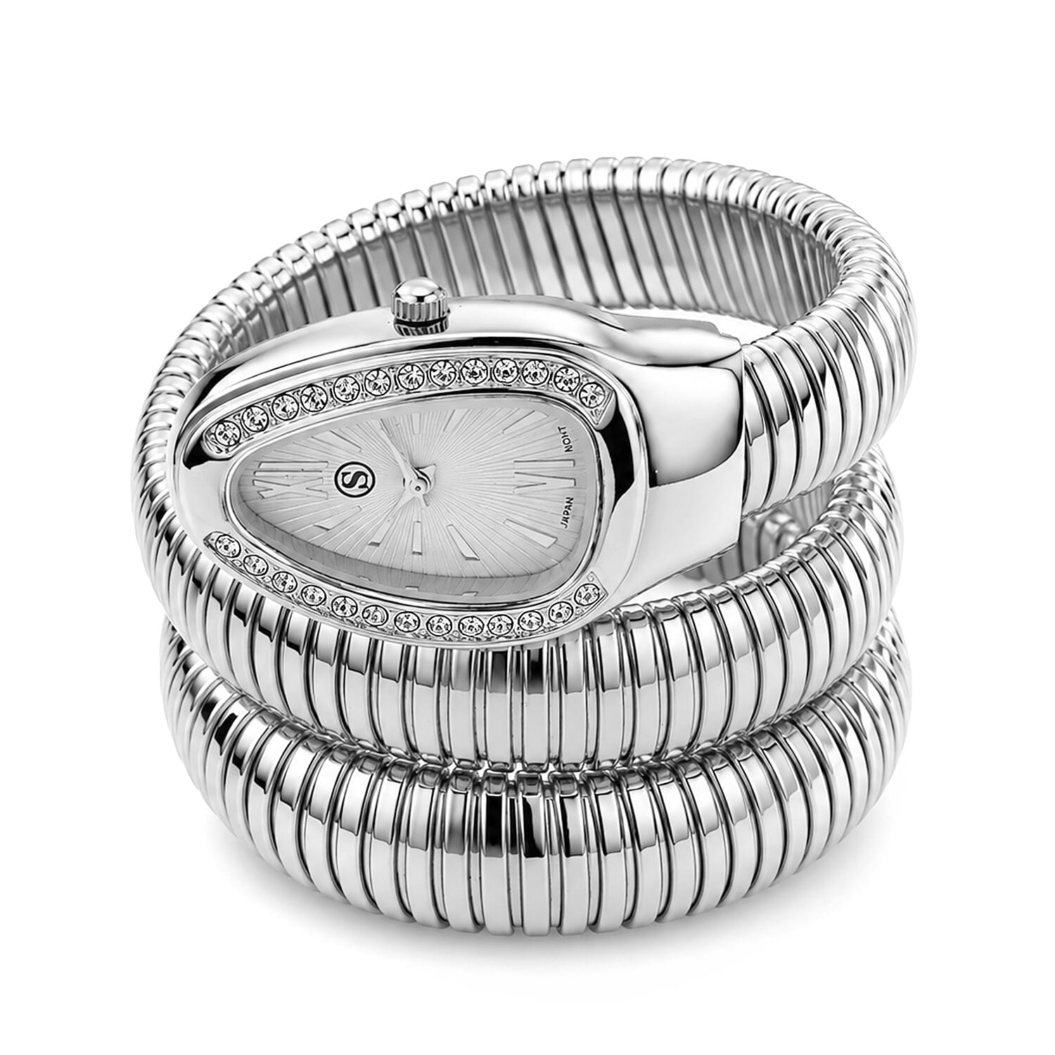 Strada White Crystal Ladies Watch  0.010  Ct.