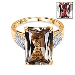 The Heirloom Collection - Rhapsody 18K Yellow Gold AAAA Natural Turkizite & VS-E-F Natural Diamond Ring 10.05 Ct