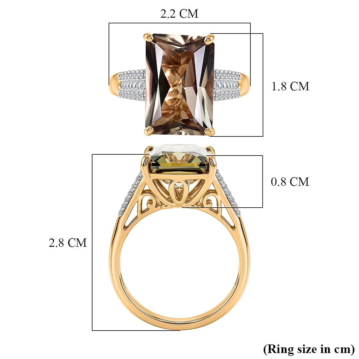 The Heirloom Collection - Rhapsody 18K Yellow Gold AAAA Natural Turkizite & VS-E-F Natural Diamond Ring 10.05 Ct