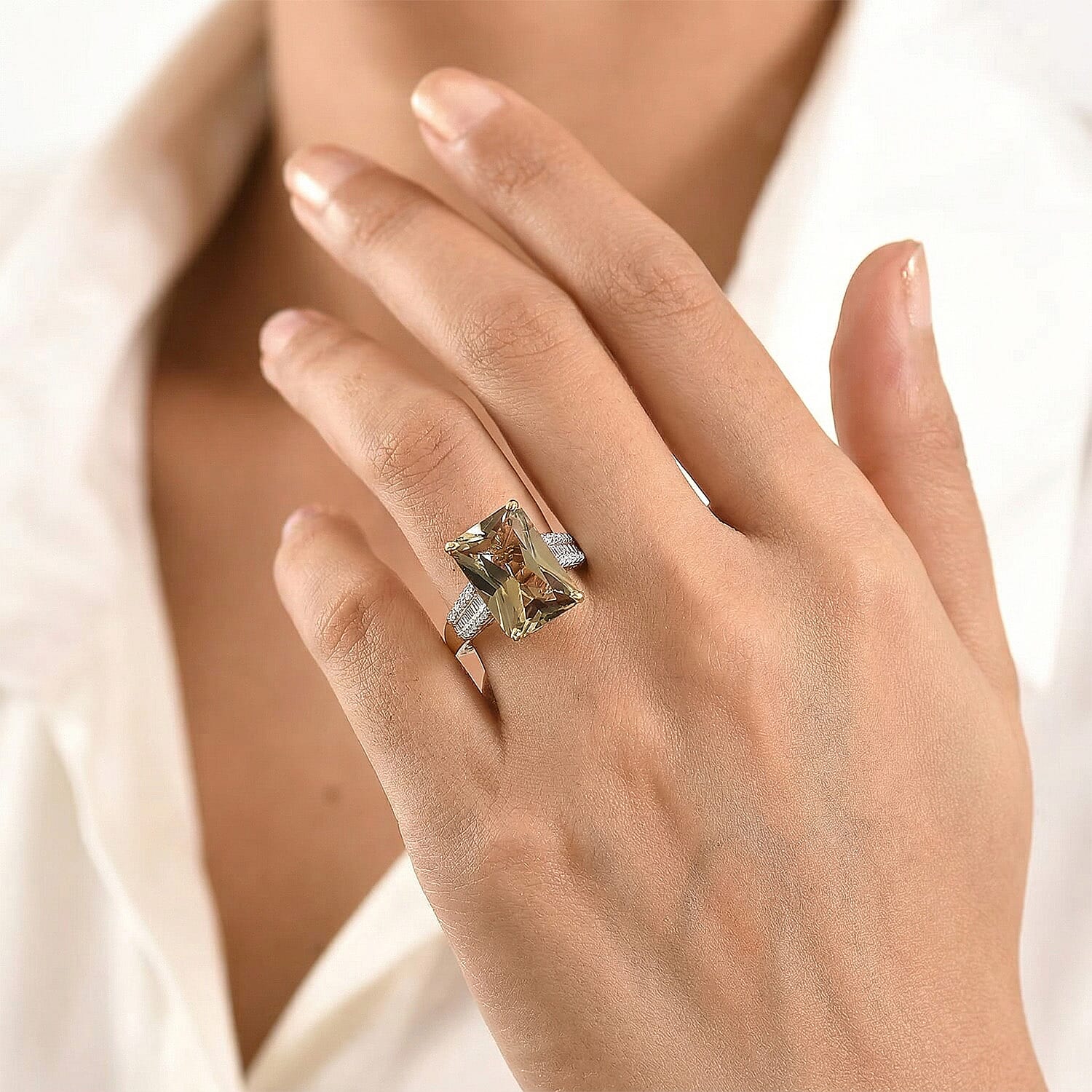 The Heirloom Collection - Rhapsody 18K Yellow Gold AAAA Natural Turkizite & VS-E-F Natural Diamond Ring 10.05 Ct