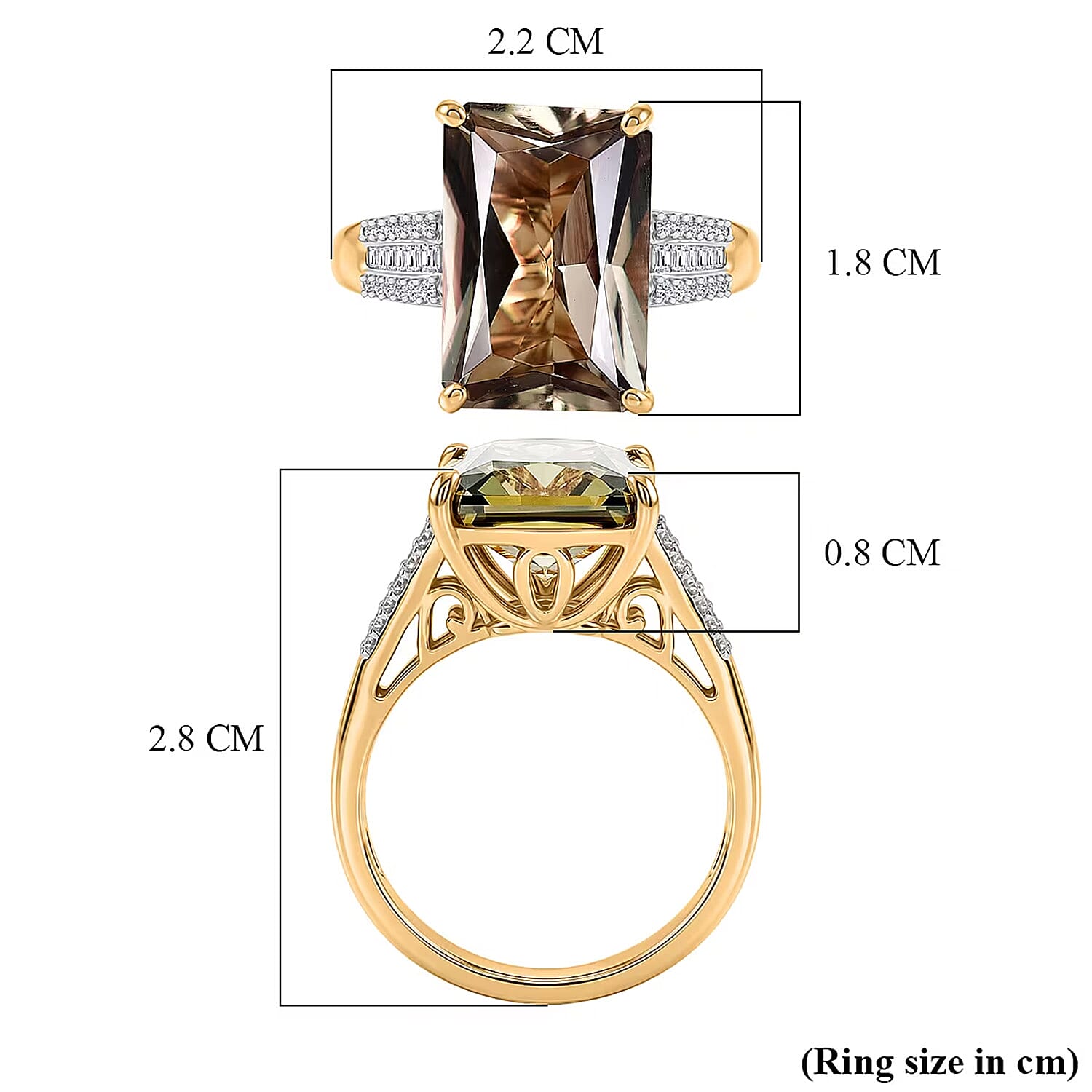 The Heirloom Collection - Rhapsody 18K Yellow Gold AAAA Natural Turkizite & VS-E-F Natural Diamond Ring 10.05 Ct