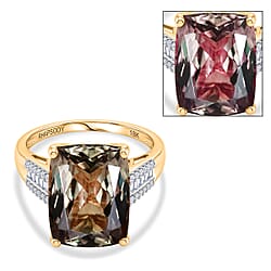 The Heirloom Collection - Rhapsody 18K Yellow Gold AAAA Natural Turkizite & VS-E-F Natural Diamond Ring 10.05 Ct