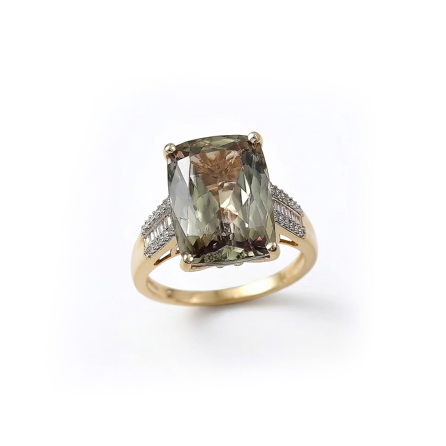 The Heirloom Collection - Rhapsody 18K Yellow Gold AAAA Natural Turkizite & VS-E-F Natural Diamond Ring 10.05 Ct