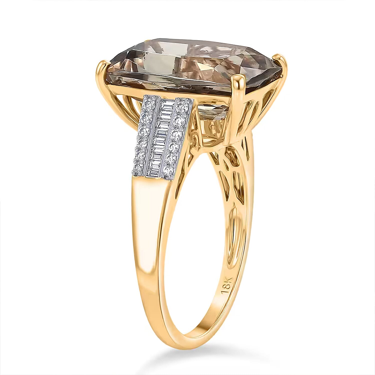 The Heirloom Collection - Rhapsody 18K Yellow Gold AAAA Natural Turkizite & VS-E-F Natural Diamond Ring 10.05 Ct
