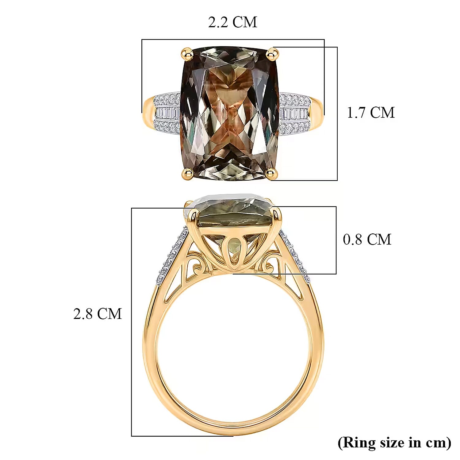 The Heirloom Collection - Rhapsody 18K Yellow Gold AAAA Natural Turkizite & VS-E-F Natural Diamond Ring 10.05 Ct