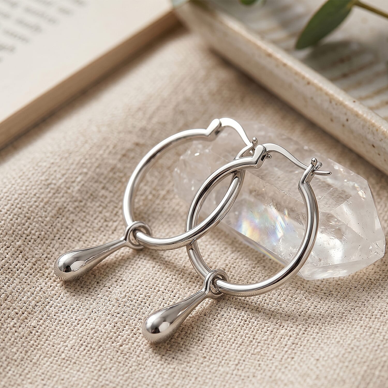 LUCY Q - Rhodium Overlay Sterling Silver Earring with Clasp