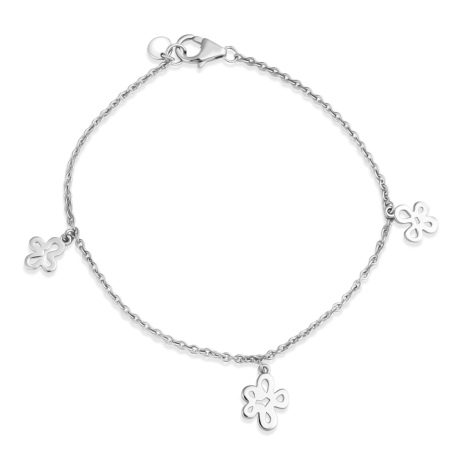 LUCY Q - Rhodium Overlay Sterling Silver Bracelet (Size - 7.5)