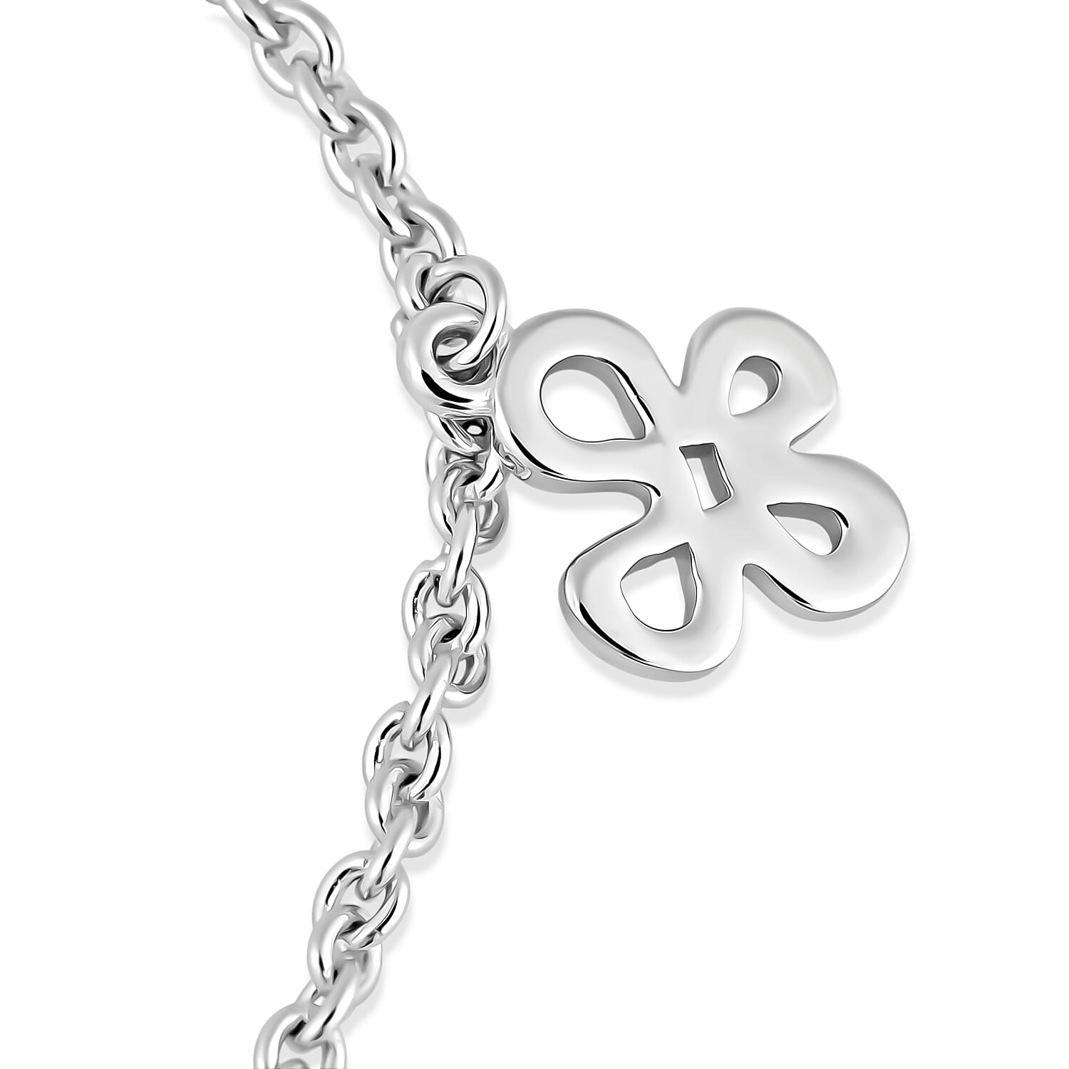 LUCY Q - Rhodium Overlay Sterling Silver Bracelet (Size - 7.5)