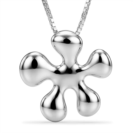 LUCY Q - Rhodium Overlay Sterling Silver Splash Pendant with Chain (Size-18)
