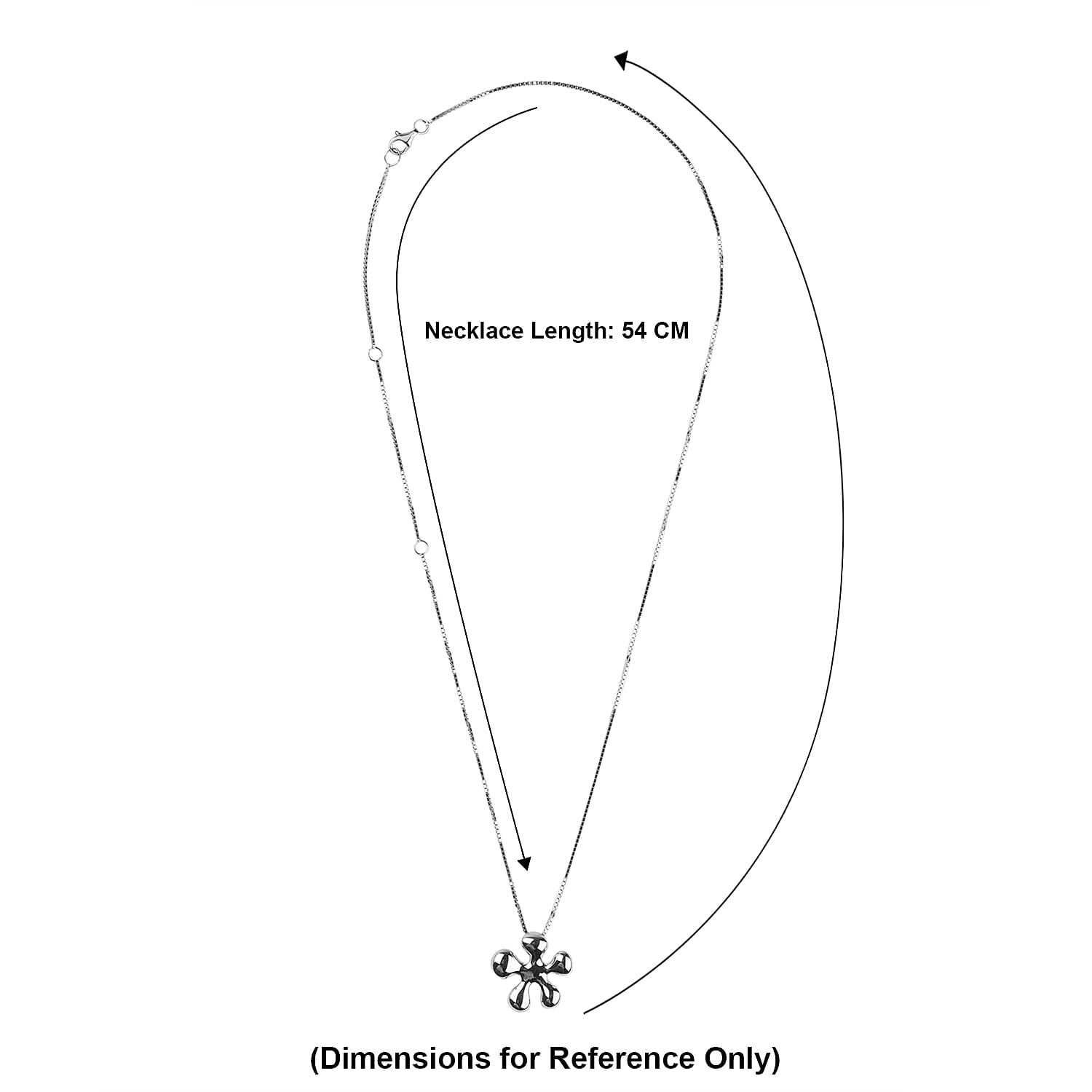 LUCY Q - Rhodium Overlay Sterling Silver Splash Pendant with Chain (Size-18)