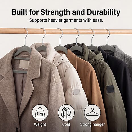 Pack of 50 Velvet Hangers - Grey