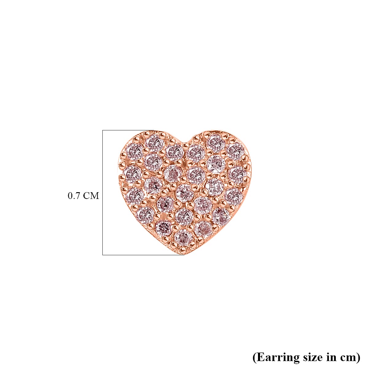 9K Rose Gold I3 Pink Diamond I3 Solitaire Stud Push Post Earring, Gold Wt.1.2 Gms  0.250  Ct.