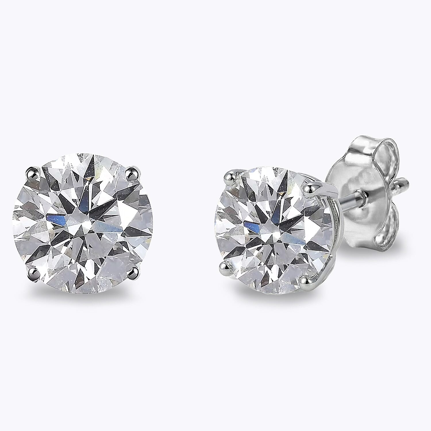 Luxuriant 14K White Gold VS Lab Grown Diamond Solitaire Earring  4.04 Ct,