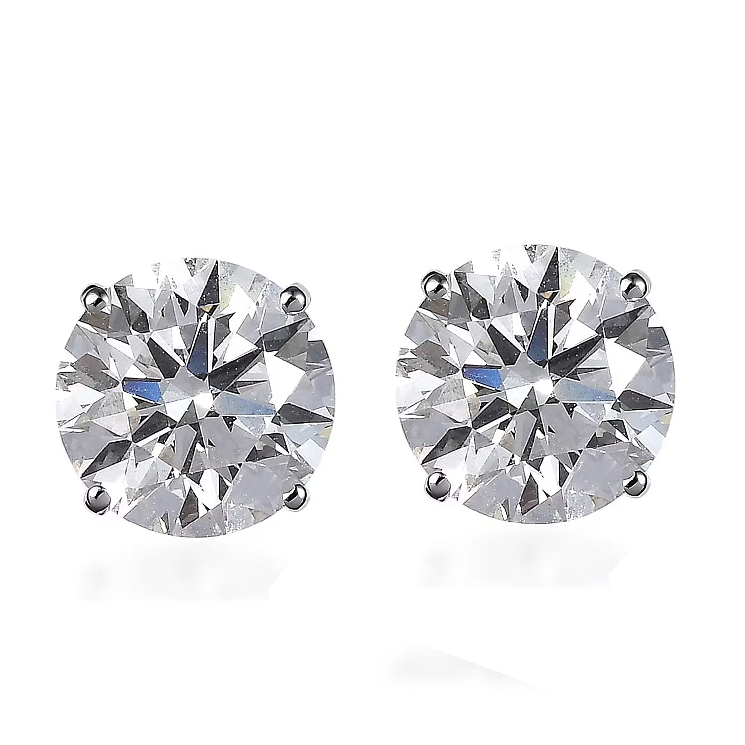 Luxuriant 14K White Gold VS Lab Grown Diamond Solitaire Earring  4.04 Ct,