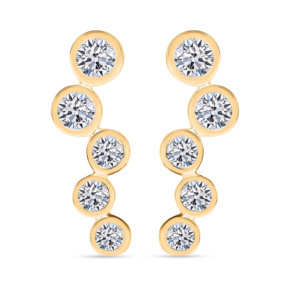 10K Yellow Gold VS Zambian Emerald, Lab Grown Diamond VS Earring, Gold Wt.2.6 Gms  1.150  Ct.