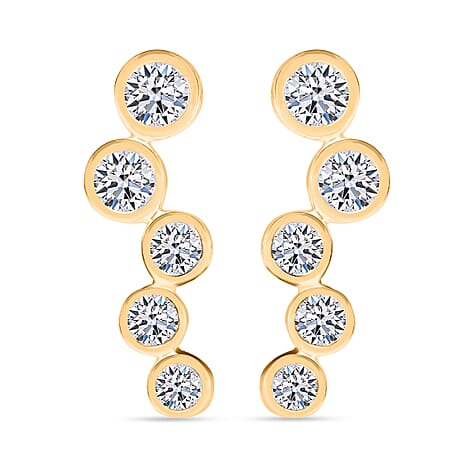 10K Yellow Gold VS Zambian Emerald, Lab Grown Diamond VS Earring, Gold Wt.2.6 Gms  1.150  Ct.