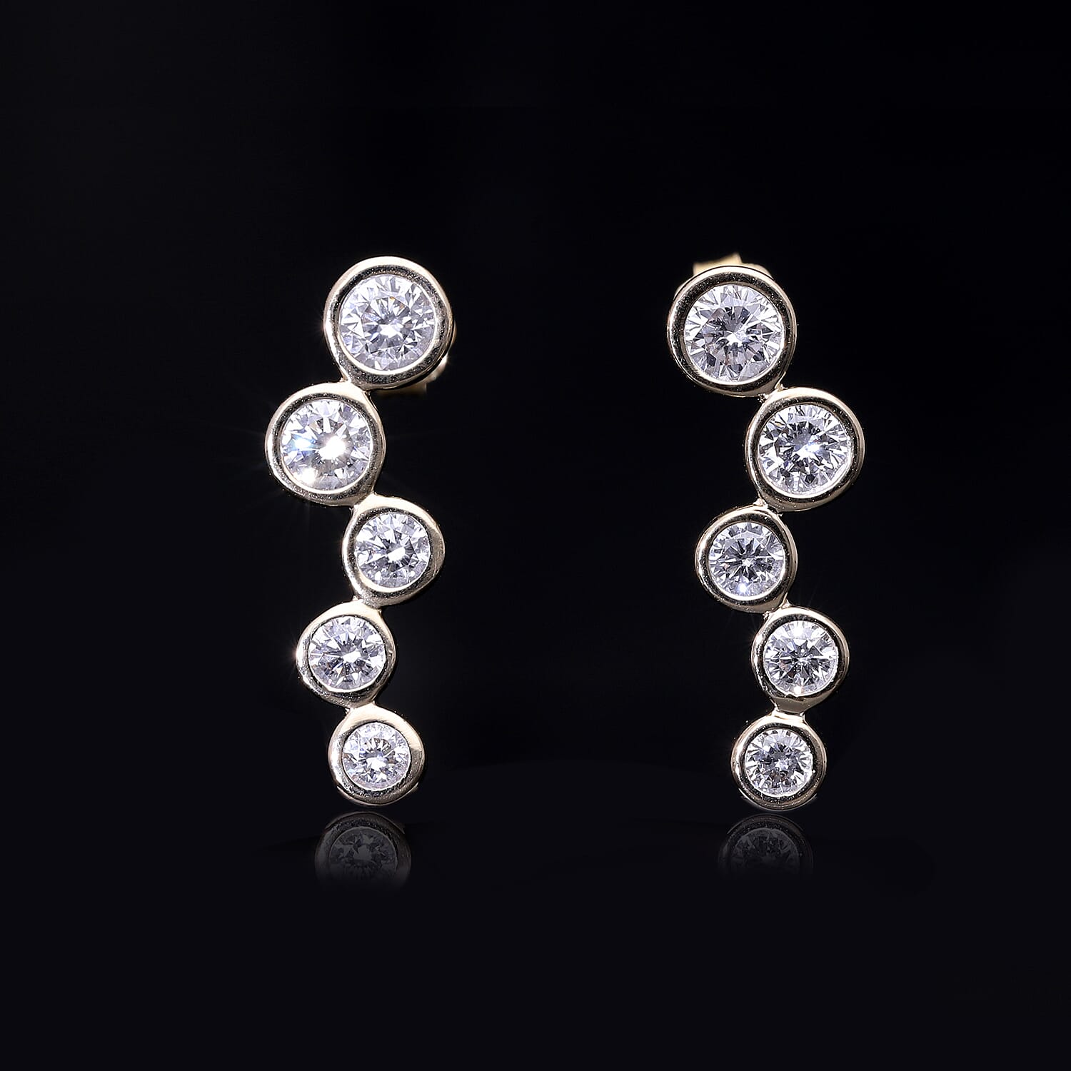 10K Yellow Gold VS Zambian Emerald, Lab Grown Diamond VS Earring, Gold Wt.2.6 Gms  1.150  Ct.