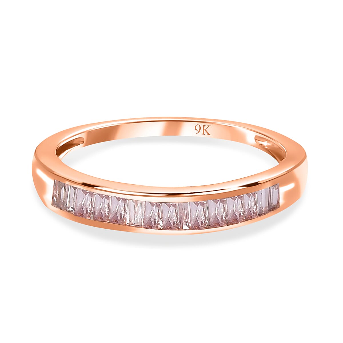 9K Rose Gold I3 Pink Diamond I3 Band Ring, Gold Wt.2 Gms  0.500  Ct.