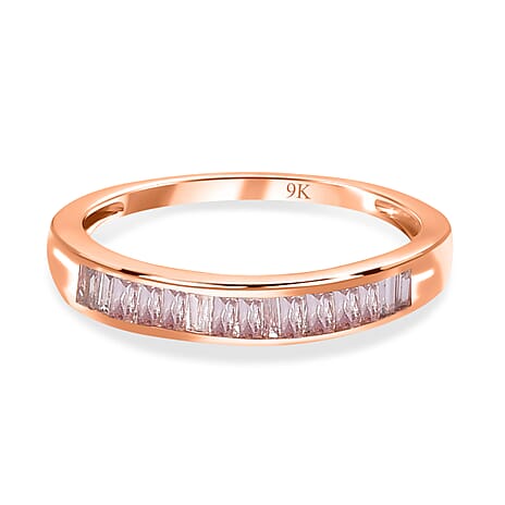 9K Rose Gold I3 Pink Diamond I3 Band Ring, Gold Wt.2 Gms  0.500  Ct.