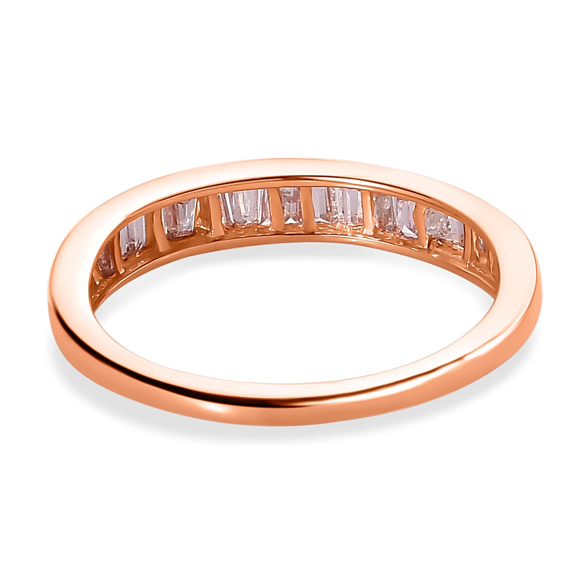 9K Rose Gold I3 Pink Diamond I3 Band Ring, Gold Wt.2 Gms  0.500  Ct.