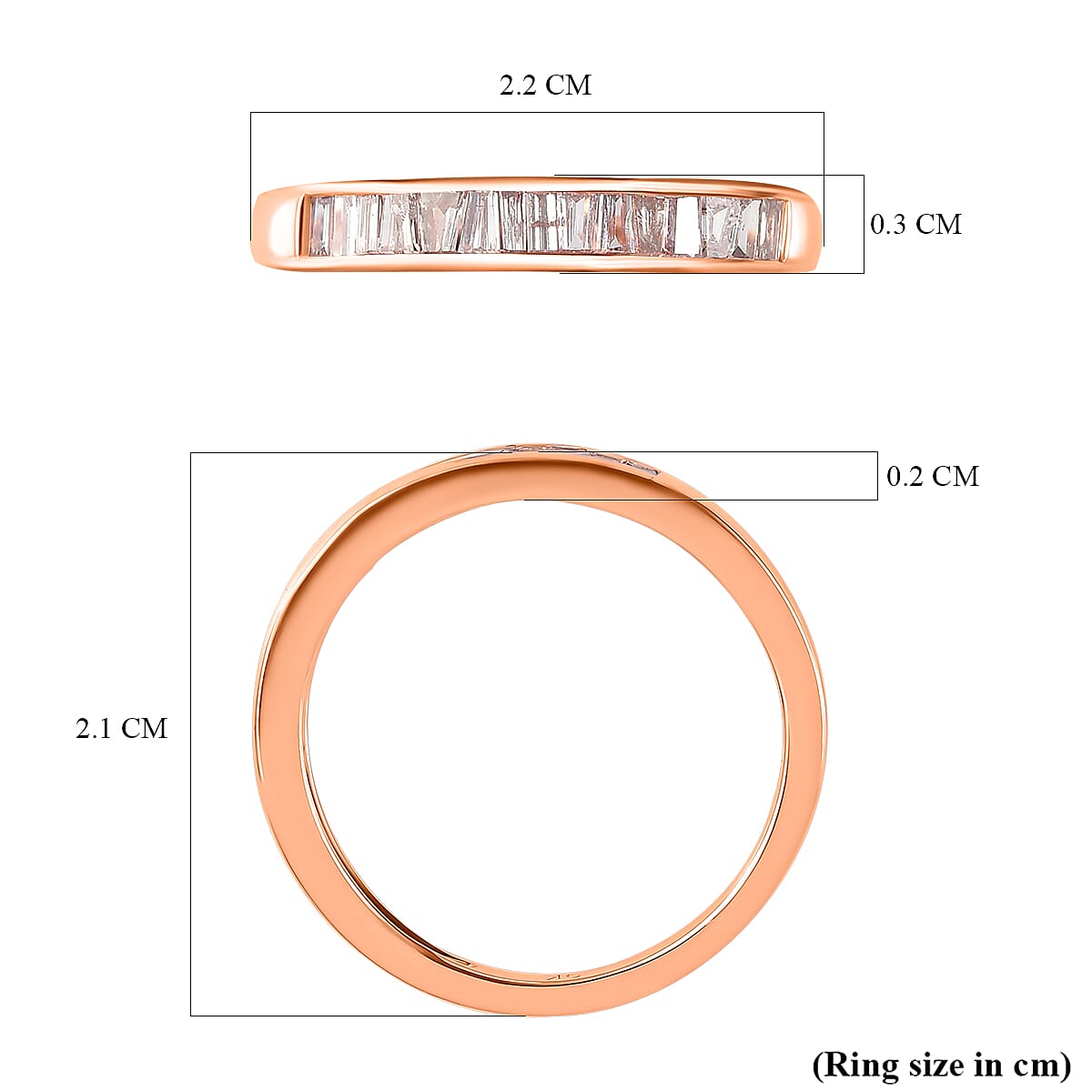 9K Rose Gold I3 Pink Diamond I3 Band Ring, Gold Wt.2 Gms  0.500  Ct.