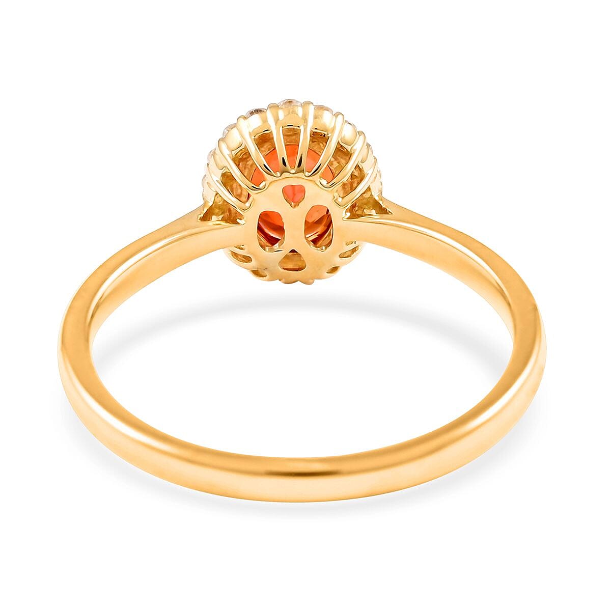 Iliana 18K Yellow Gold AAA Songea Sapphire, White Diamond SI Ring, Gold Wt.2.91 Gms  1.200  Ct.